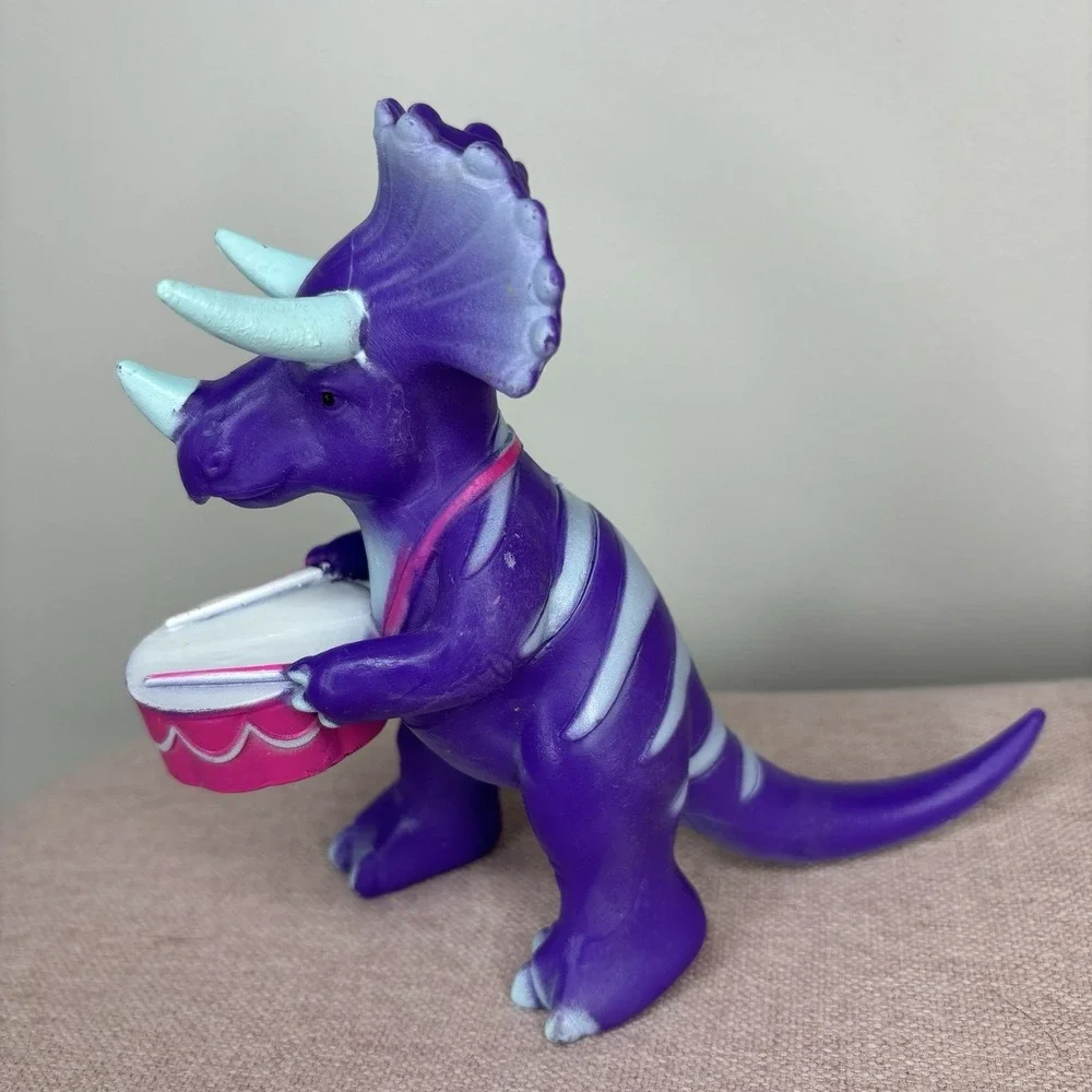 ANKYO Marching Band Dinosaur Triceratops Toy Figure Purple Drum Cake Topper